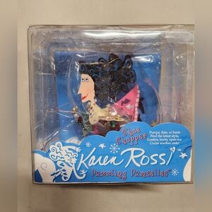 Karen Rossi Fun Metal Art Ornament Dazzling Damselles “Shoe Shopper" 2005 New